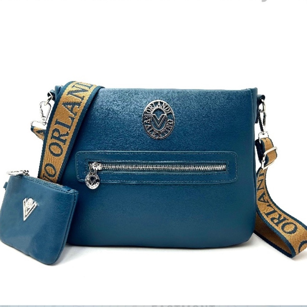 NWT Navy Blue Valentino Orlandi Crossbody Bag with Wallet